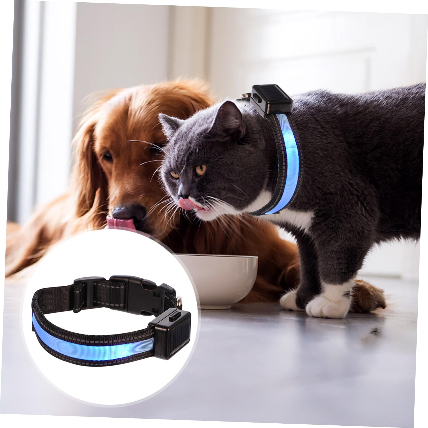 Beavorty 3juegos Collar Led para USB Recargable Acolchado y Seguro para Paseos para Camping y Actividades