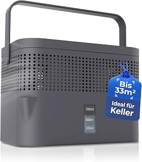 BonAura® Luftentfeuchter ohne Strom - Raumentfeuchter für Keller, Bad uvm. - 980g Luftentfeuchter Nachfüllpack inklusive - Entfeuchter und Luftentfeuchter Granulat im Set - Schutz vor Schimmel
