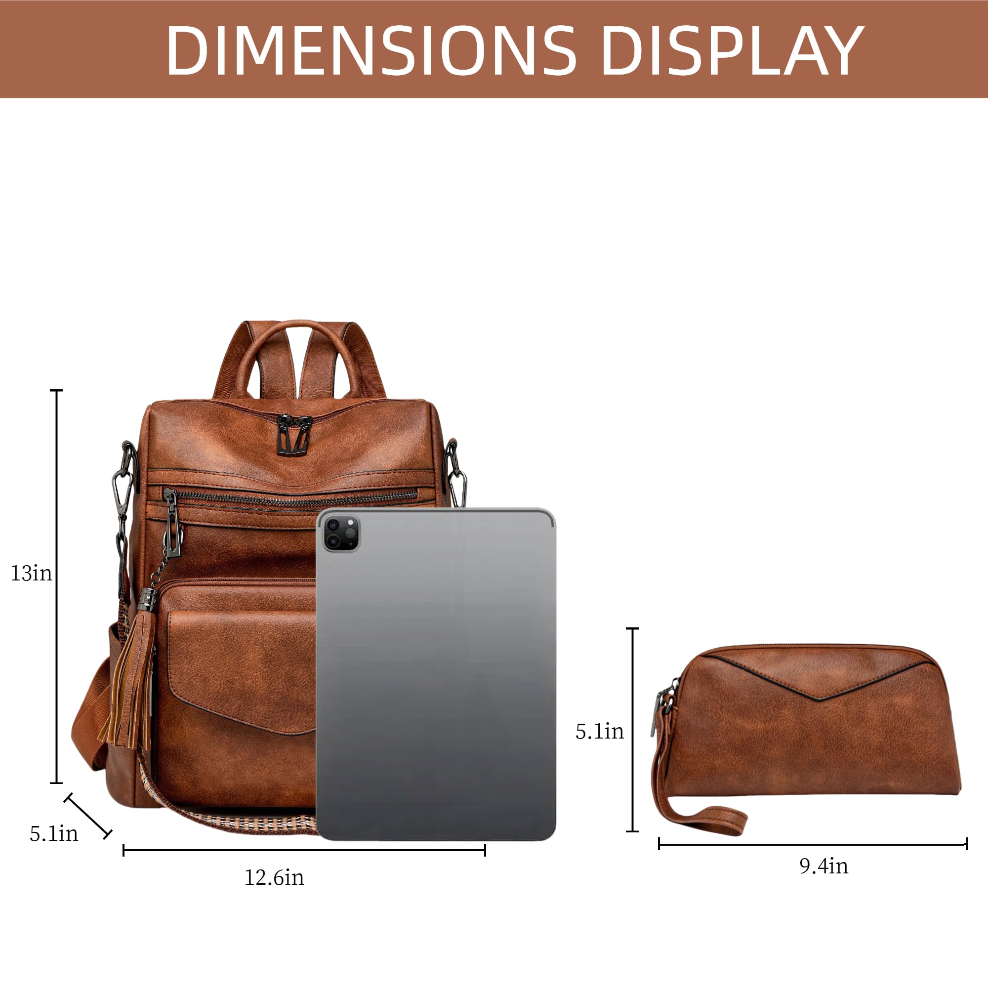 Mochila para mujer, diseño de moda, mochila de viaje convertible, bolsa de hombro