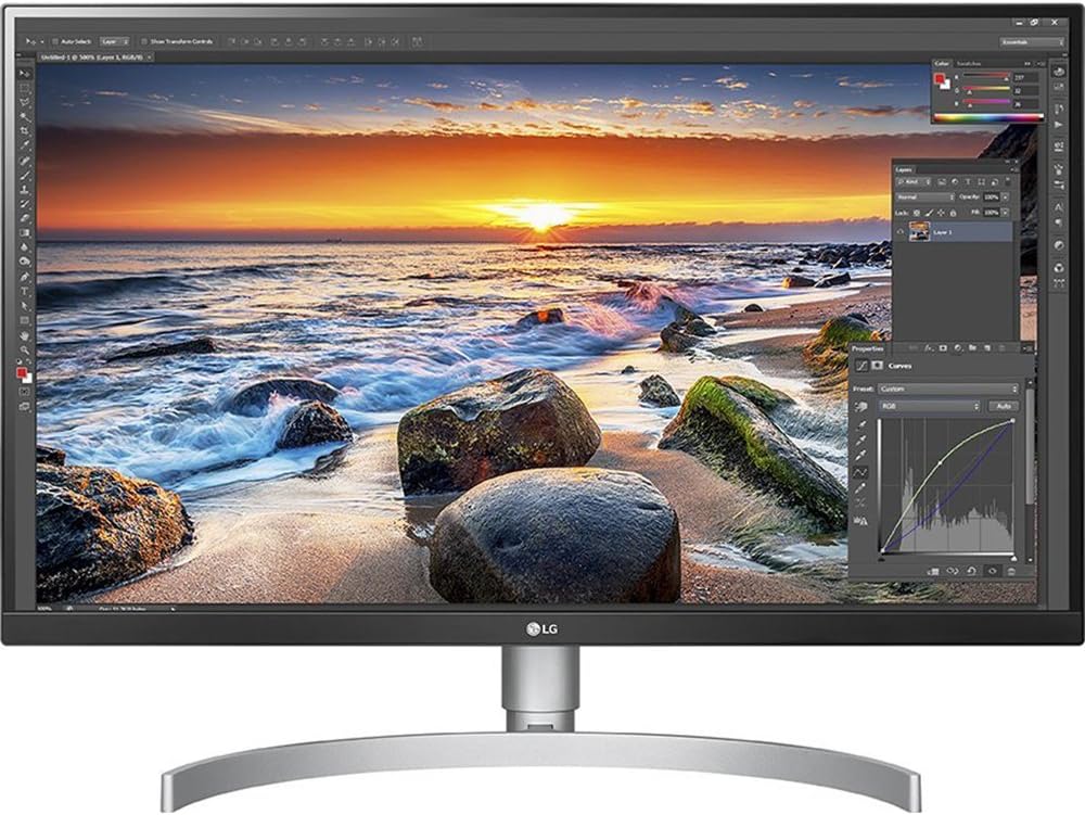 27UK850-W 4K Monitor 27" UHD (3840 x 2160) IPS Display, HDR10, USB Type-C Connectivity, AMD FreeSync, sRGB 99% Color Gamut, 3-Side Virtually Borderless Design - White