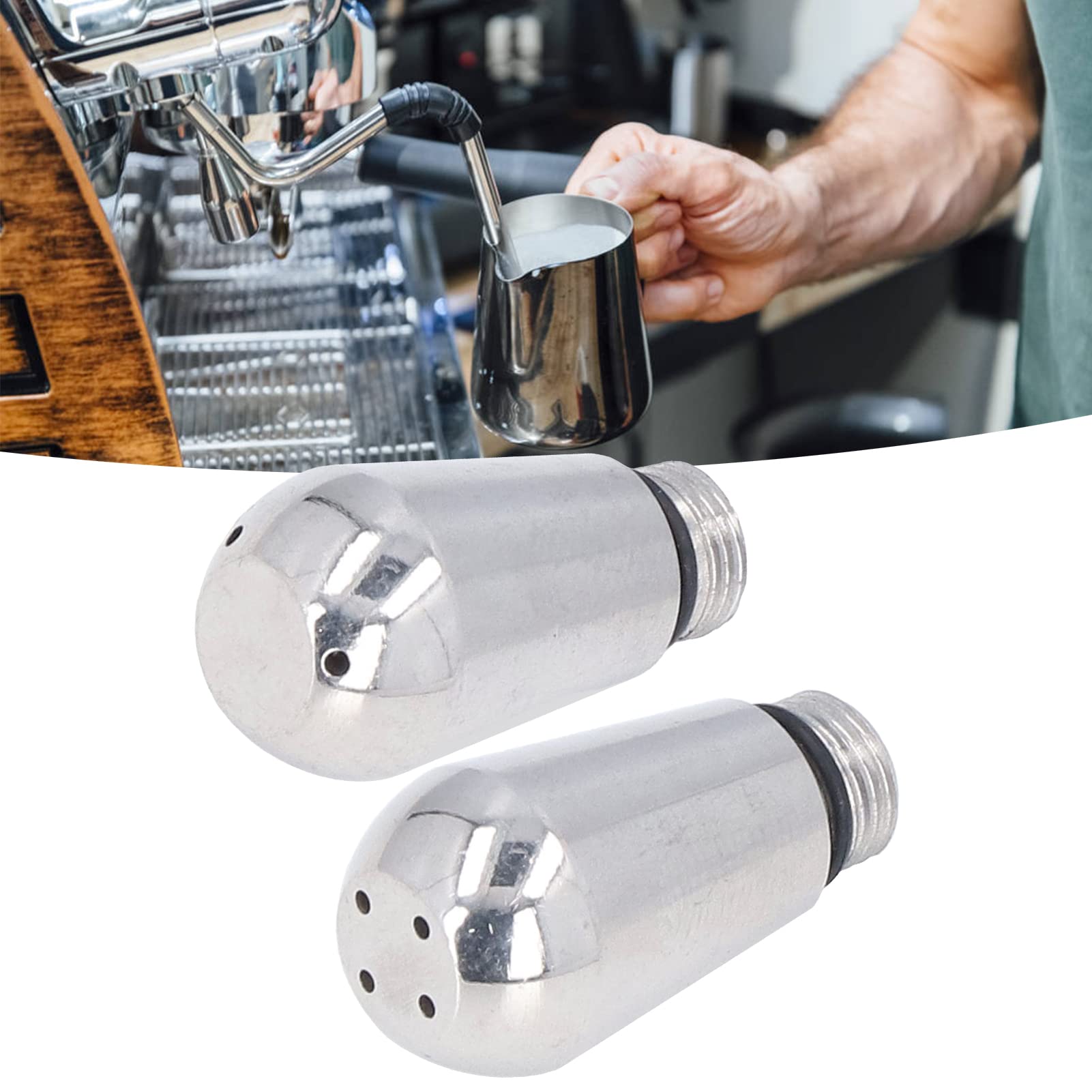 Alvinlite Steam Nozzle,Coffee Machine Steam Nozzle Folpus Nozzle Stainless Steel,3Holes,4Holes,for Machine Steam Wand Tip Part Replacement(3 Holes)