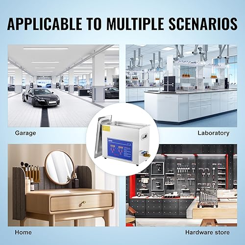 Vista 22 de VEVOR Sonic Cleaner - Limpiador ultrasónico digital de piezas con temporizador 40 kHz profesional 304 de acero inoxidable 304, limpiador sónico