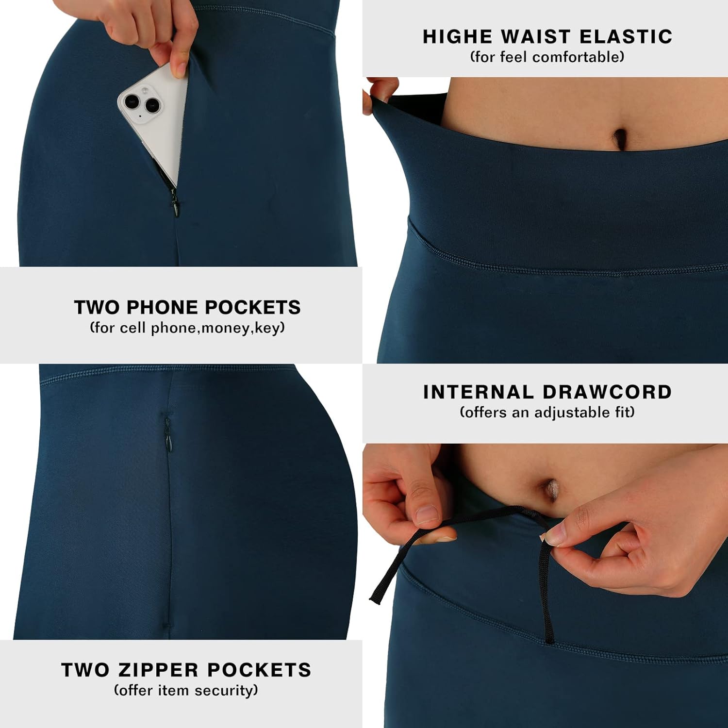 ANIVIVO Women Long Knee Length Skirt with Full Leggings,Skirted Leggings with High Waisted Pockets - Image 4