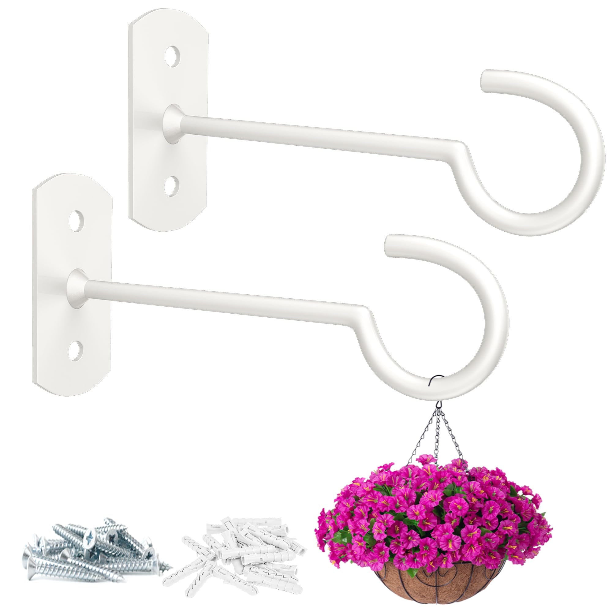 ASZUNE Plant Hook 6inch,Plant Hanger Shepherds Plant Bracket for Wall Hanging Wind Chimes Lanterns,Bird Feeder,Flower Basket,Home Decor Indoor & Outdoor 2 Pack-image-3