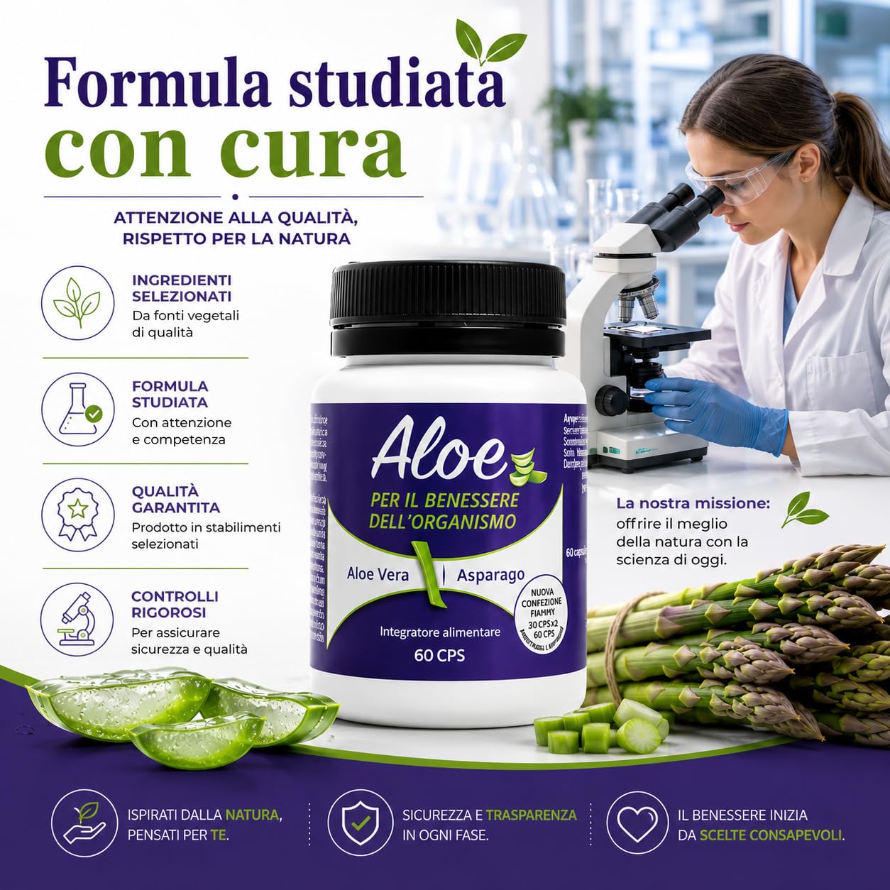 Aloe Viola Integratore Alimentare 120 Compresse | Con Aloe, Fieno Greco, Asparago
