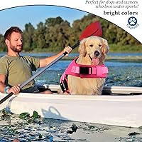 Vista 8 de Chaleco salvavidas de tiburón para perro, chaleco salvavidas ajustable para nadar con asa de rescate
