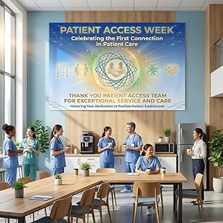 Patient Access Week Banner Decorations - "First Connection" Appreciation Sign for Hospital Staff & Admissions Team - Soft Polyester Fabric Backdrop for Office Wall & Clinic Party Prop (70.87 x 45.3 Inch)