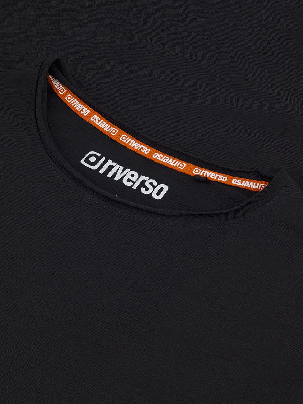 riverso RIVLenny T-shirt męski, 100% bawełna, regularny krój, zestaw 3 sztuk, okrągły dekolt, krótki rękaw, na lato, przędza płomieniowa, cienka, jednokolorowa, czarna, biała, szara, niebieska,