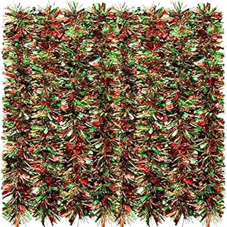 KAHEIGN 10M Christmas Tinsel Garland, Mixed Color Metallic Tinsel Chunky Glittering Tinsel for Christmas Tree Decoration