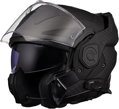 Miniatura 3 de Casco modular LS2 Helmets Advant X de fibra de carbono con Bluetooth Cardo 4X integrado
