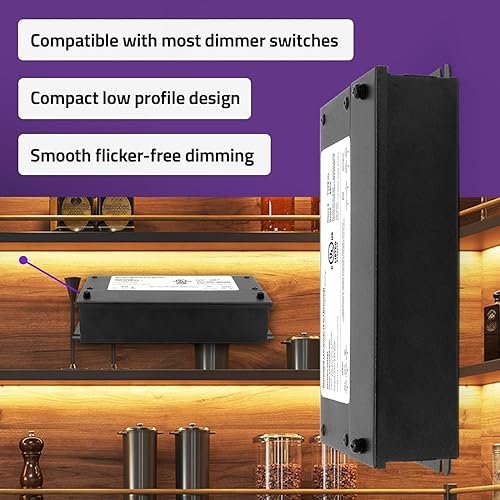 Miniatura 2 de HitLights Controlador LED regulable de 200 W, transformador electrónico, fuente de alimentación de 120 V CA a 12 V CC para tira de luz LED,