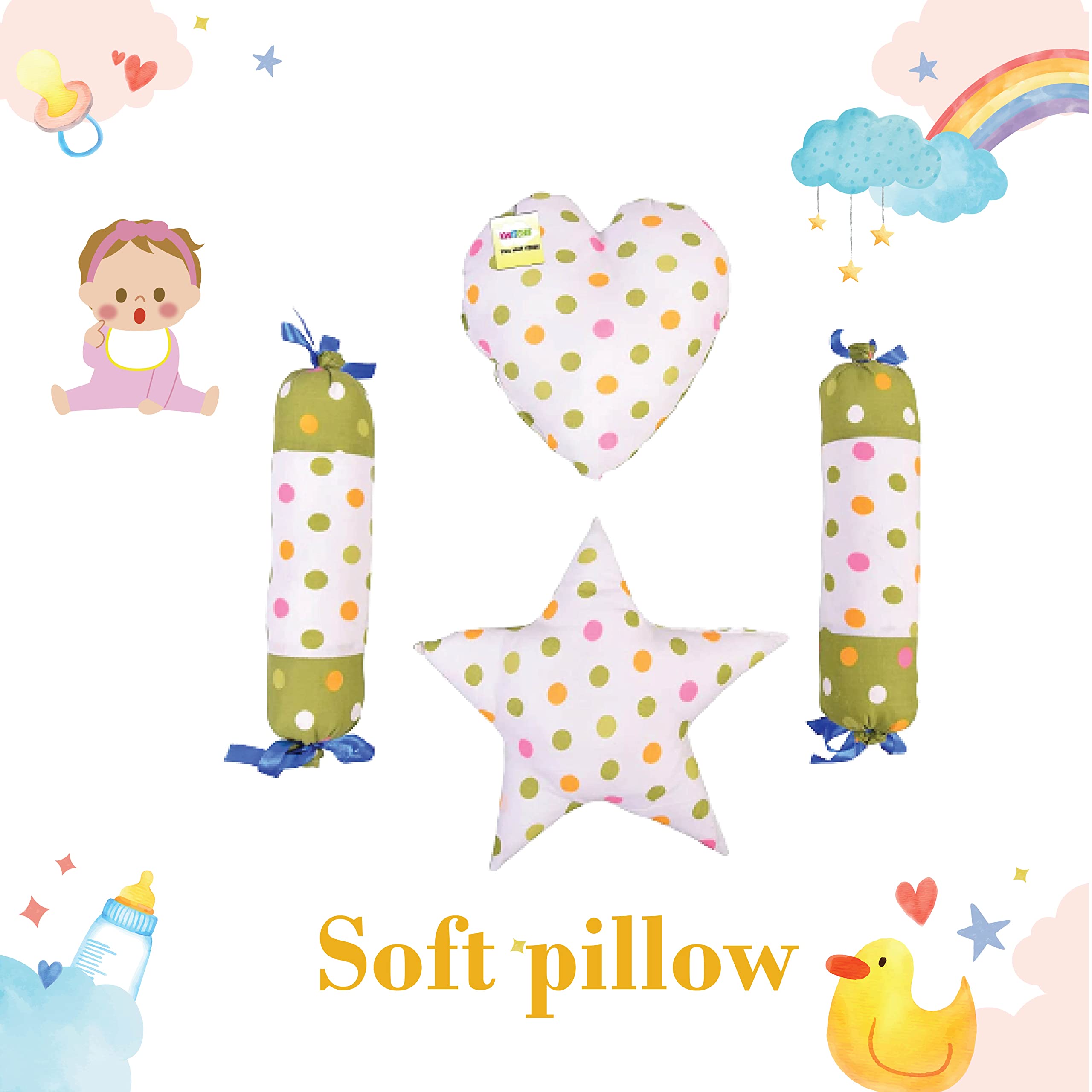 Kwitchy Baby Bed New Born Baby Reversible | Bedding Set | Carry | Cotton | Infants | Products All | Gift | Essentials (0-6 Months) (Green Mixmatch) 3