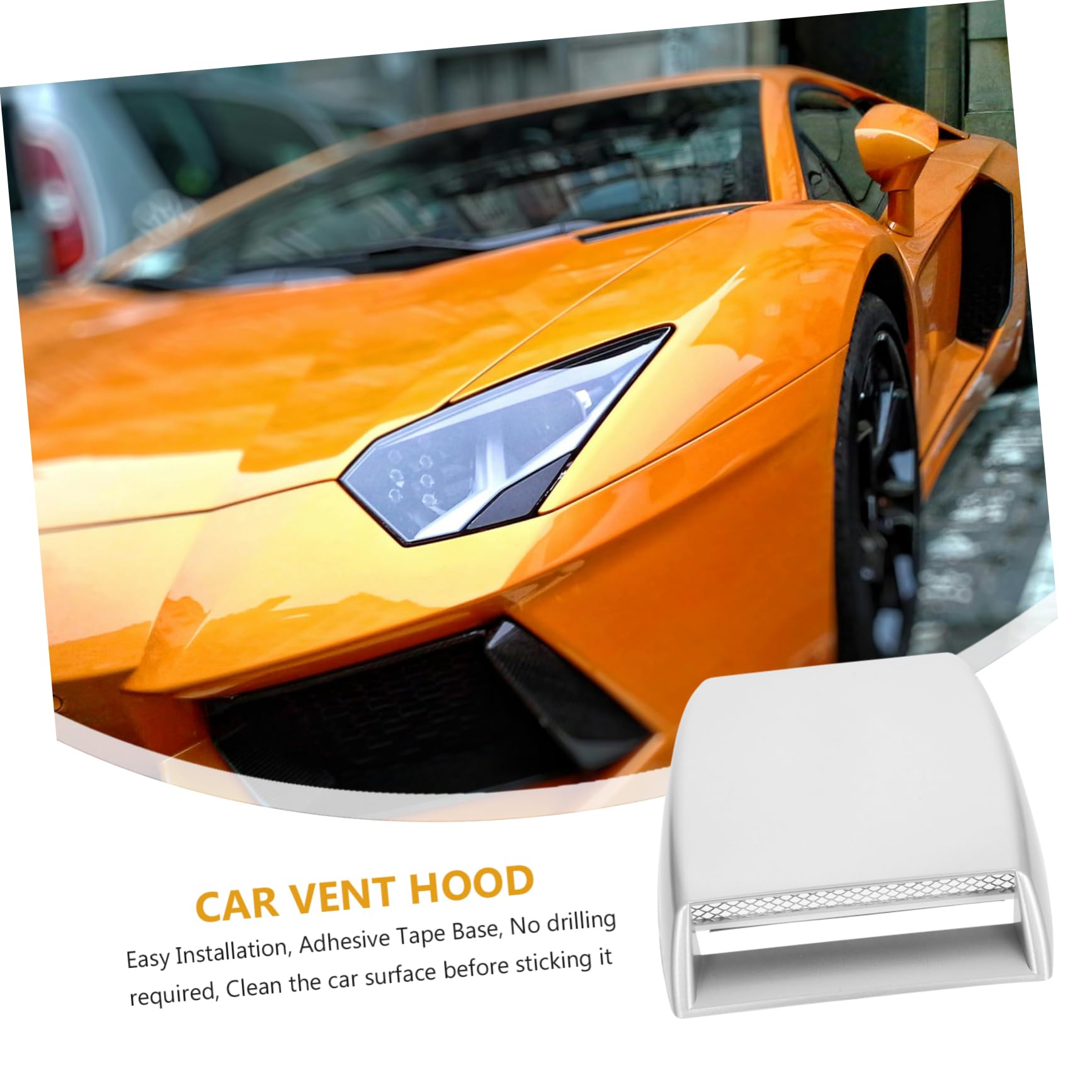 BESPORTBLE Custom Fit Car Hood Vent Simulated Vents Louvers No Drilling Easy Install Decorative for Car