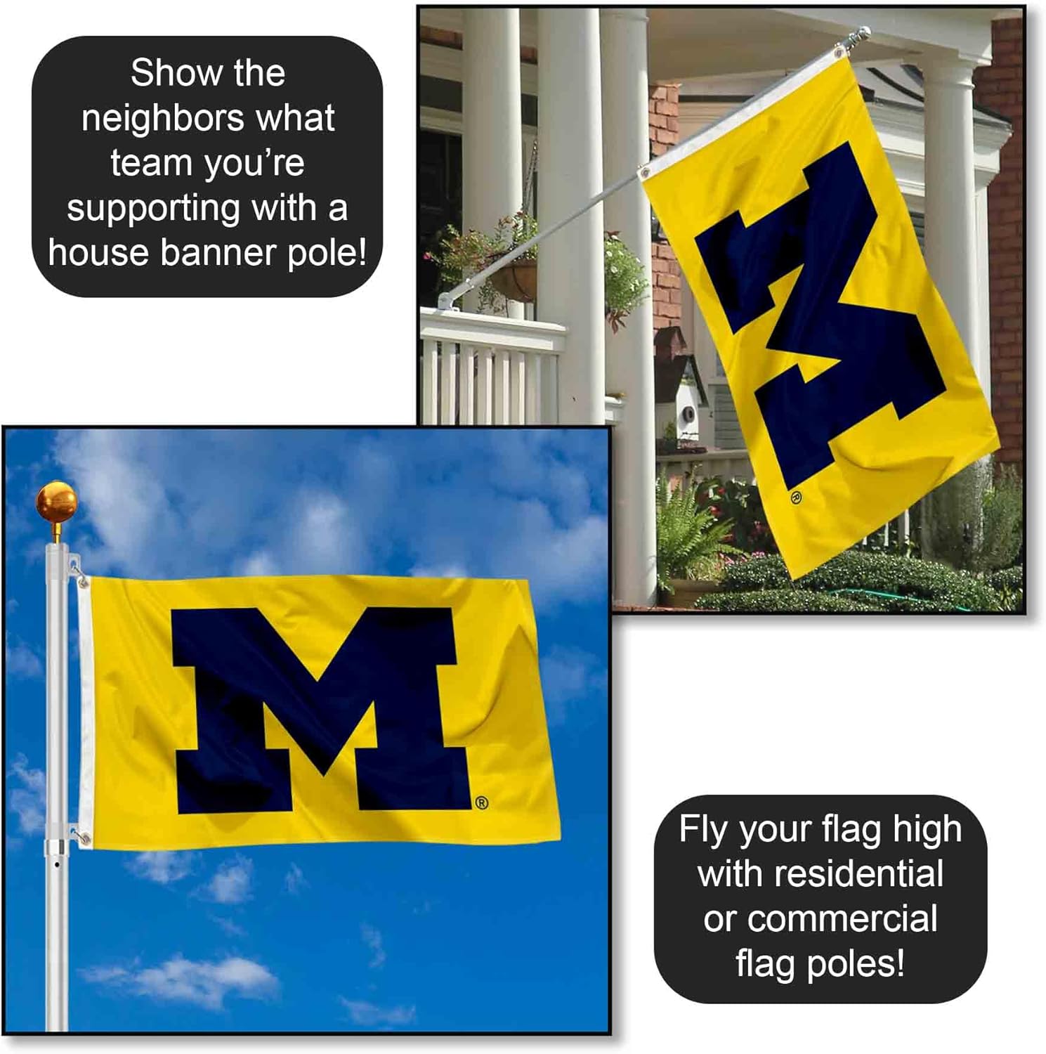 Michigan Yellow Large Outdoor Indoor Flag