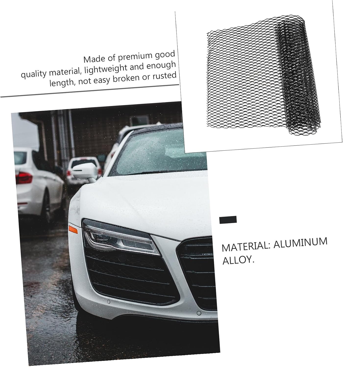 1Roll Aluminum Alloy Car Front Bumper Grille Mesh Lightweight and Durable Car Grill Guard Easy DIY Installation for Design for Protection