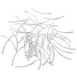 Honbay 50PCS Metal Long Tube Beads Silver Plated Curved Noodle Tube Spacer Beads for Jewelry Craft Making (3x50mm)