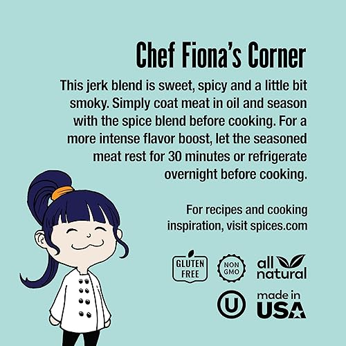 Miniatura 4 de The Spice Lab Island Jerk Seasoning - Mezcla de pollo jamaicano multiusos para hígado de pollo, cerdo molido y mariscos - Tarro agitador de 4 onzas,