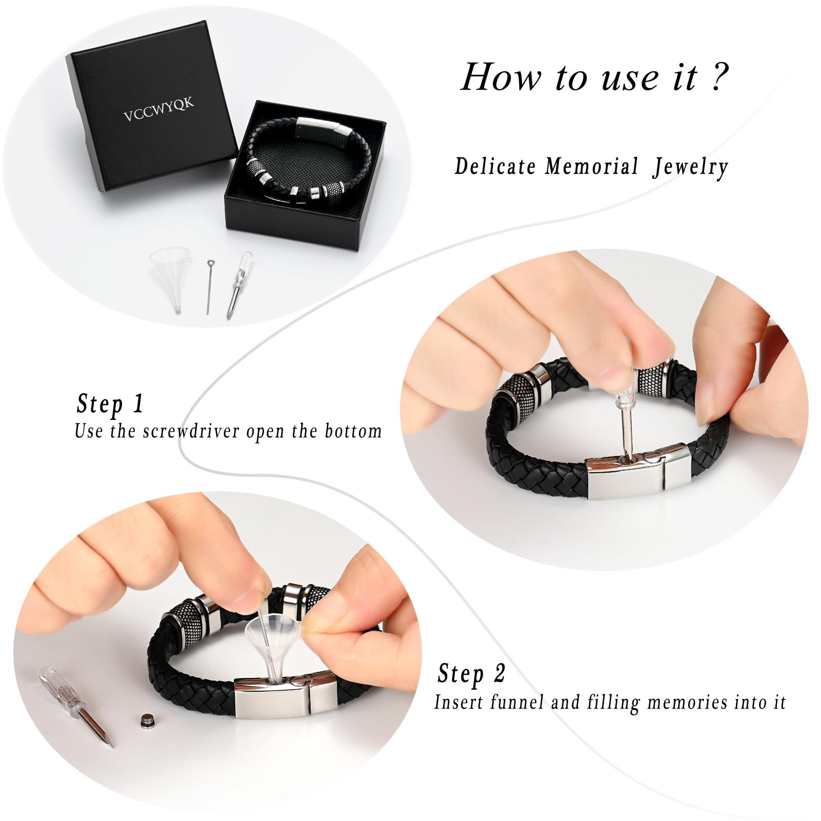 Bracciale a forma di croce per cenere, in vera pelle, con cenere commemorativa, gioielli, urna, ricordo