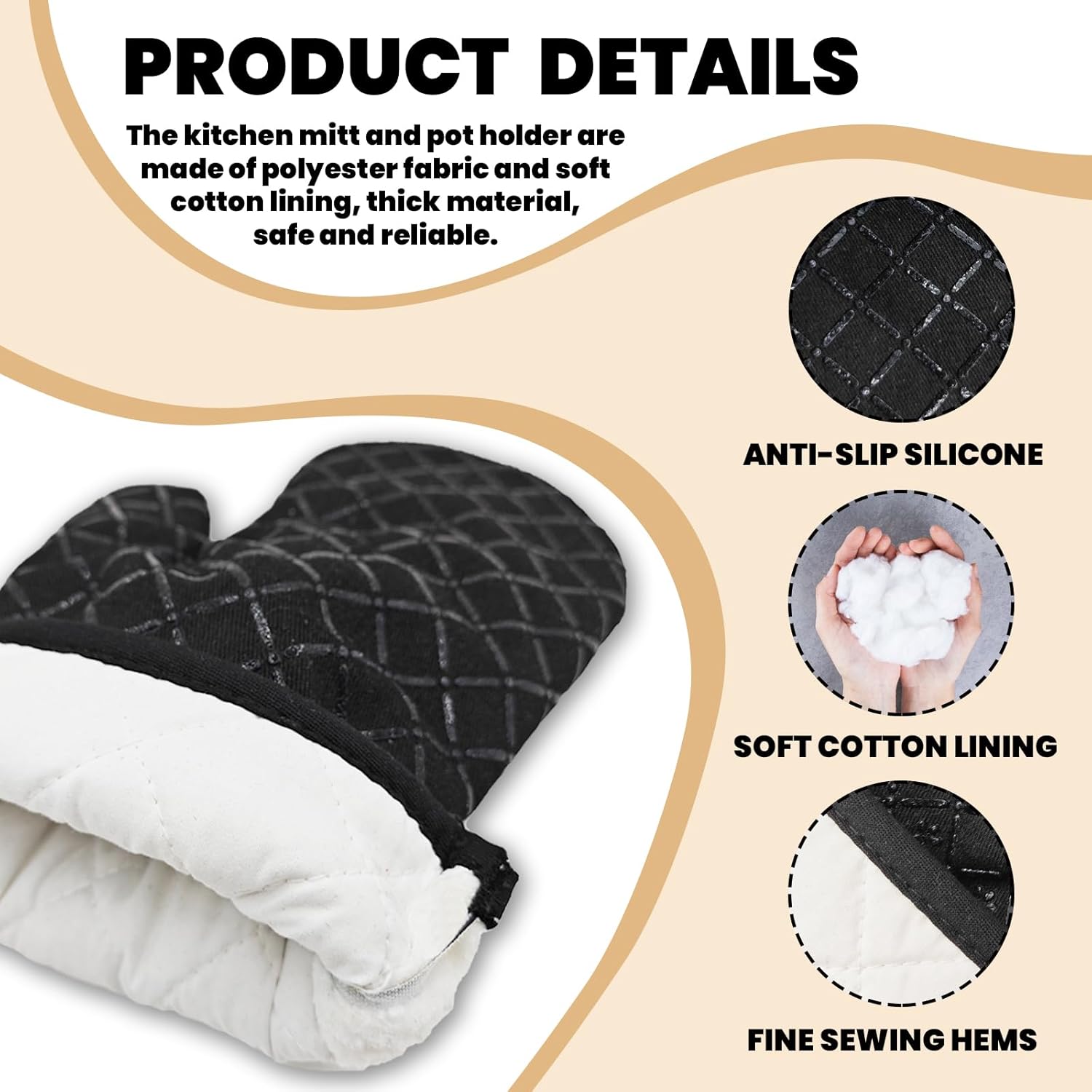 Funny Baking Cat Oven Mitts and Pot Holders（Set of 2）Baking Because Murder is Wrong Baker Mitts for Kitchen Decor Silicone Non-Slip Oven Mitts Cat Lover Gift Birthday Gift for Friend Chef - Image 3