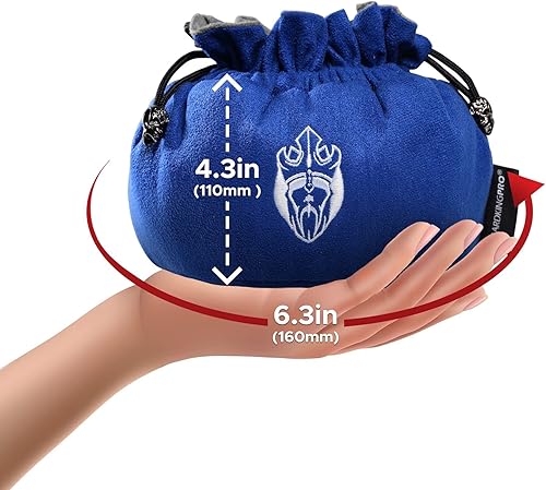 Miniatura 7 de CardKingPro Bolsas para Dados Inmensos con Bolsillos - Azul - Capacidad para más de 150 dados - Ideal para Acaparadores de Dados Diseño Patentado