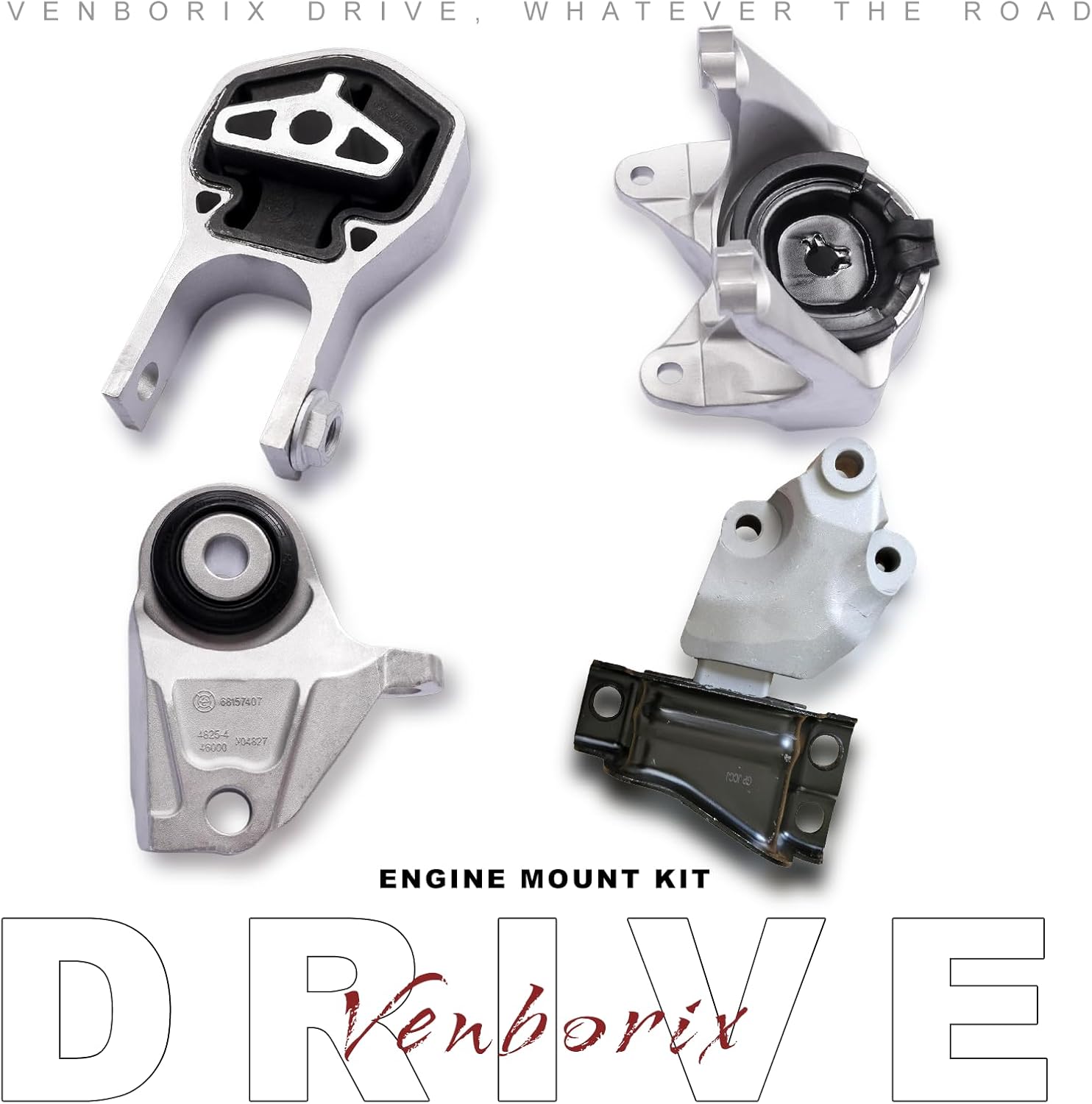 Venborix 4PCS Engine and Transmisson Mount Fit for Ram ProMaster 1500 2500 3500 3.6L 2014-2021 68185879AA,68157407AA,68157408AB,68157409AA,A5879,A20071,A20080,A5938