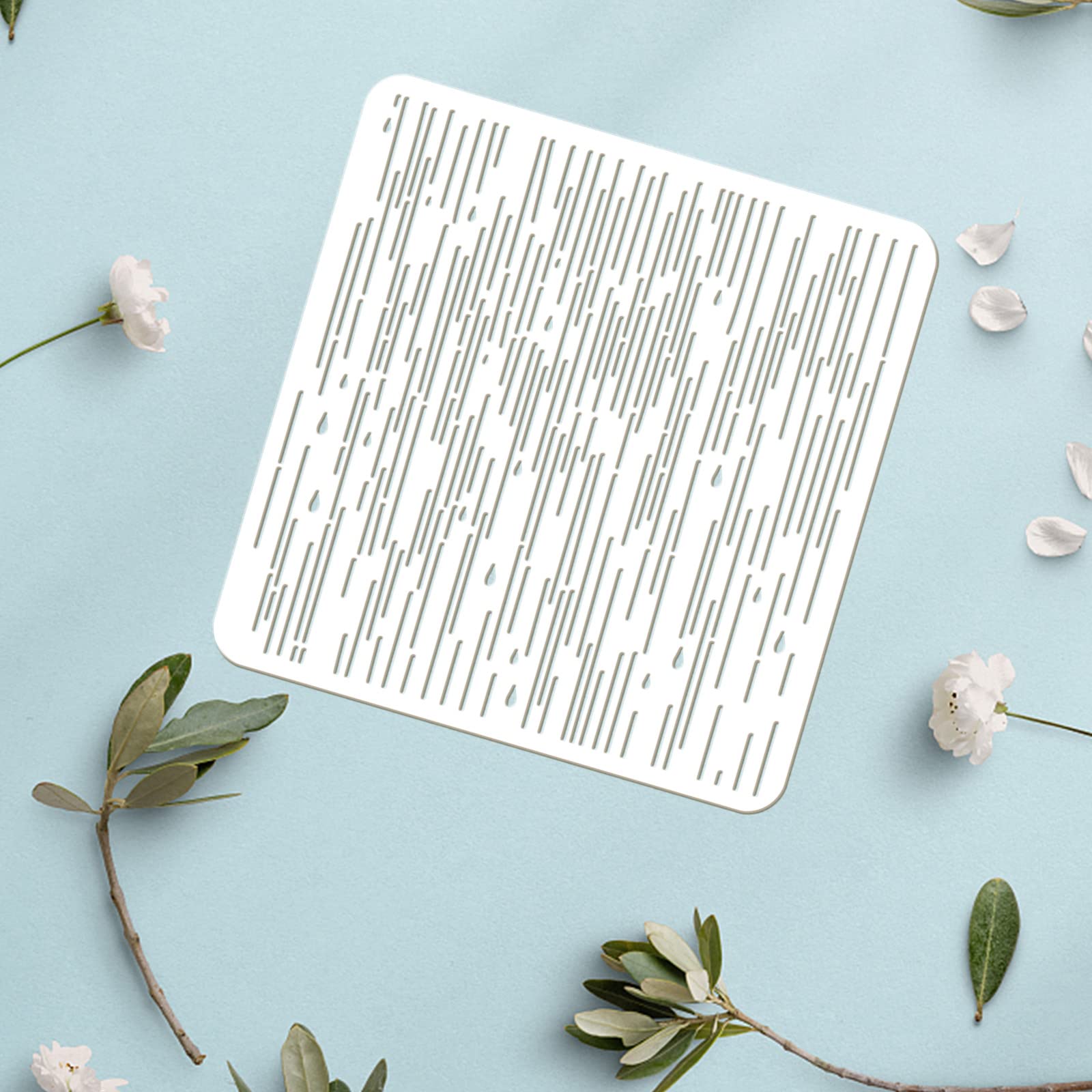 FINGERINSPIRE Set 4 Stencil Per Pioggia, 15x15 Cm, Maschere Per Pittura Con Gocce E Schizzi, In PET Riutilizzabile Con Pennello, Per Decorazioni Fai Da Te