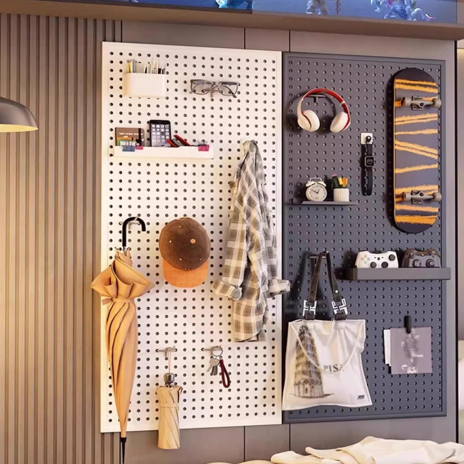 Kontrola ścienna Tablice perforowane Panele organizacyjne Metalowa tablica perforowana Organizacja narzędzi System przechowywania, Zestaw do organizera ściennego Pegboard do stołu warsztatowego Sklep