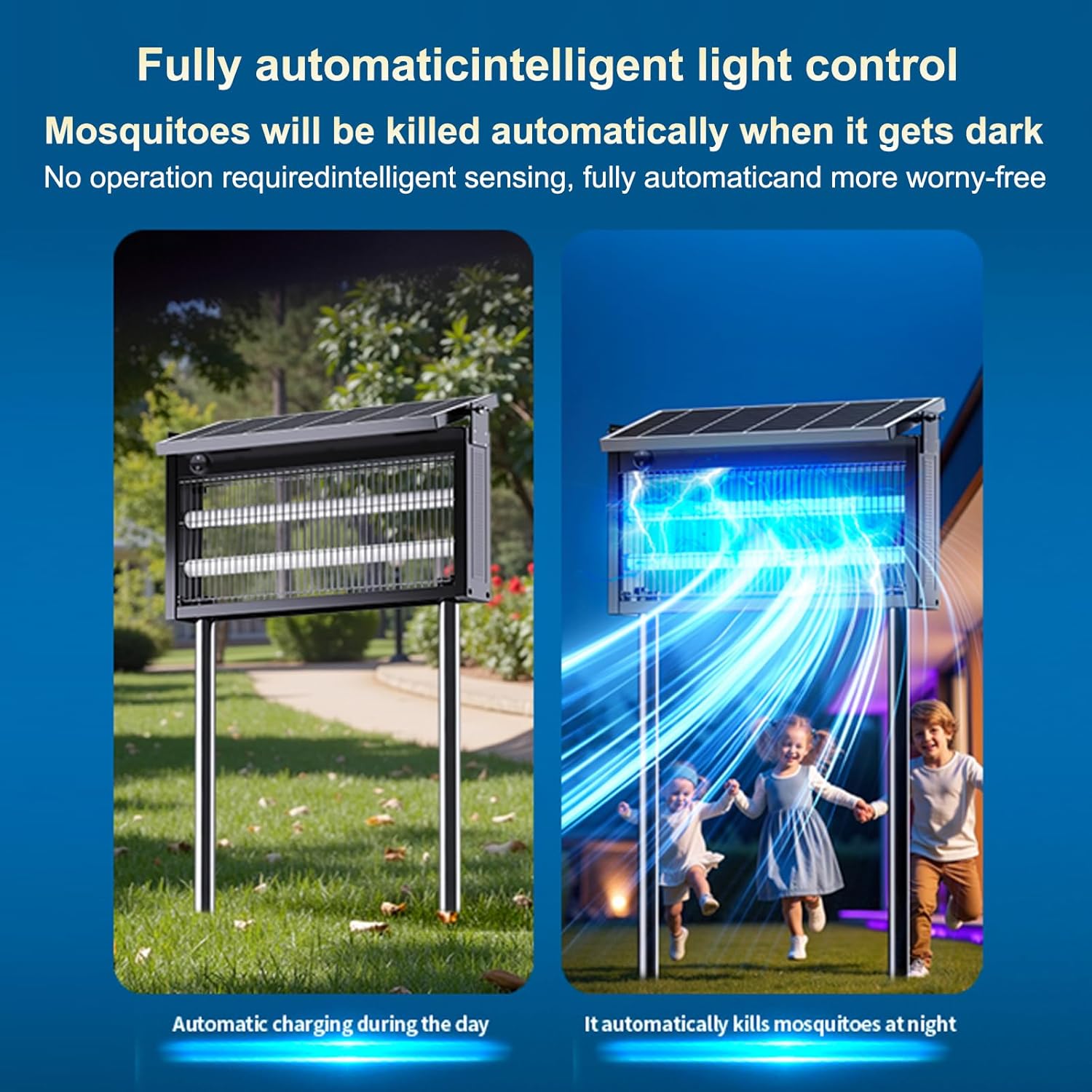 17.7 * 9.8 * 7.1in Bug Zapper Outdoor - Mosquito Repellent Outdoor Patio,Solar Bug Zapper Indoor,Waterproof Portable Fly Zapper,High Powered 4500V Mosquito Zappers Killer for Home,Patio,Camping