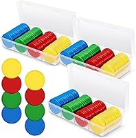 Vista 8 de Lewtemi Juego de 300 fichas de póquer de plástico opaco de 1.45 pulgadas, contadores de aprendizaje, fichas de póquer con caja de almacenamiento