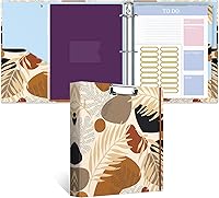 Vista 10 de Carpeta de 3 anillas, carpeta de anillos redondos de 1 pulgada con portapapeles, pestañas divisoras, fundas de bolsa con cremallera de PVC