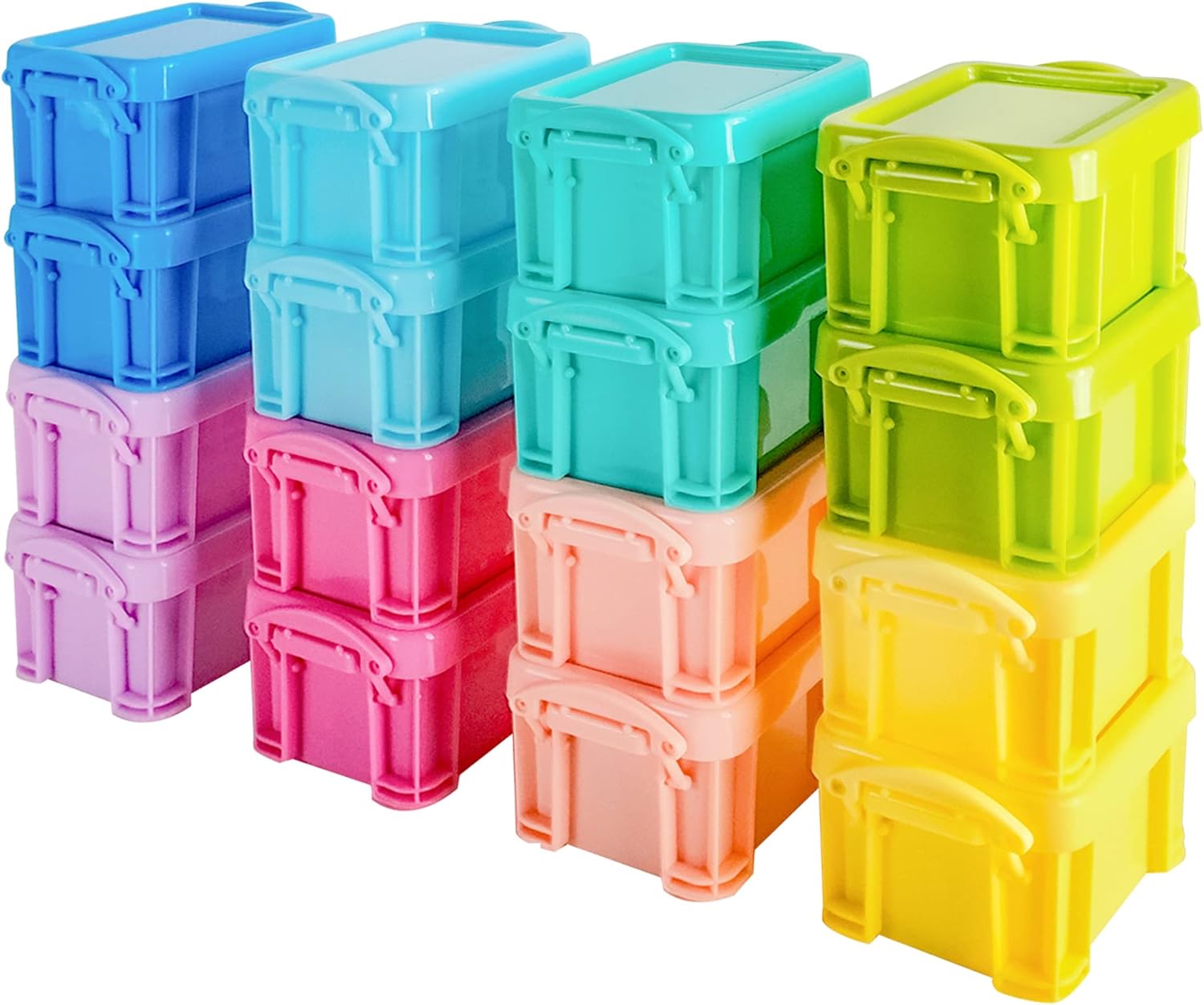PTSGCAI Cute Small Plastic Box, Stackable Mini Plastic