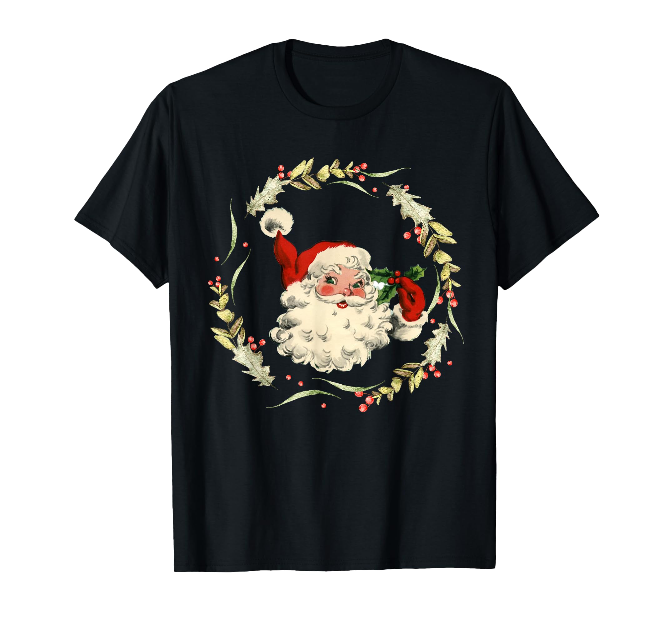 Old Fashioned Santa Claus Face Vintage Christmas Matching T-Shirt