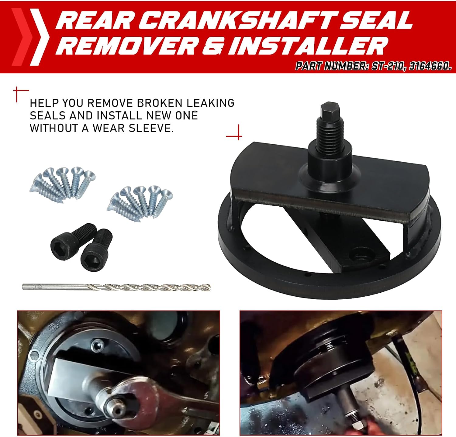 3824498 Crankshaft Seal Installer & Rear Seal Remover Tool Set for Cummins
