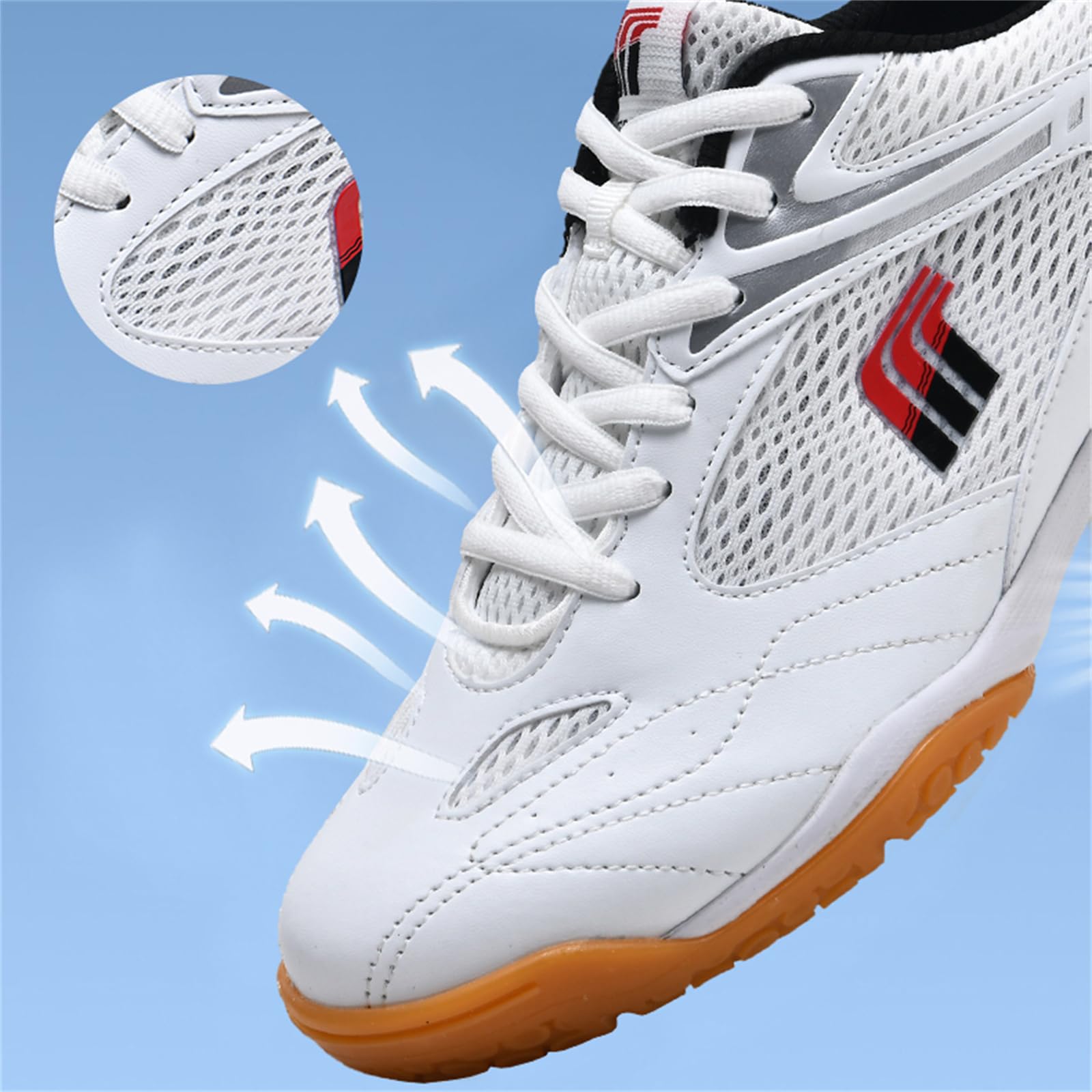 JiuQing Zapatillas De Tenis De Mesa Hombre Zapatillas De Tenis De Bádminton para Mujer Zapatillas De Entrenamiento Ligeras Antideslizantes para Interior