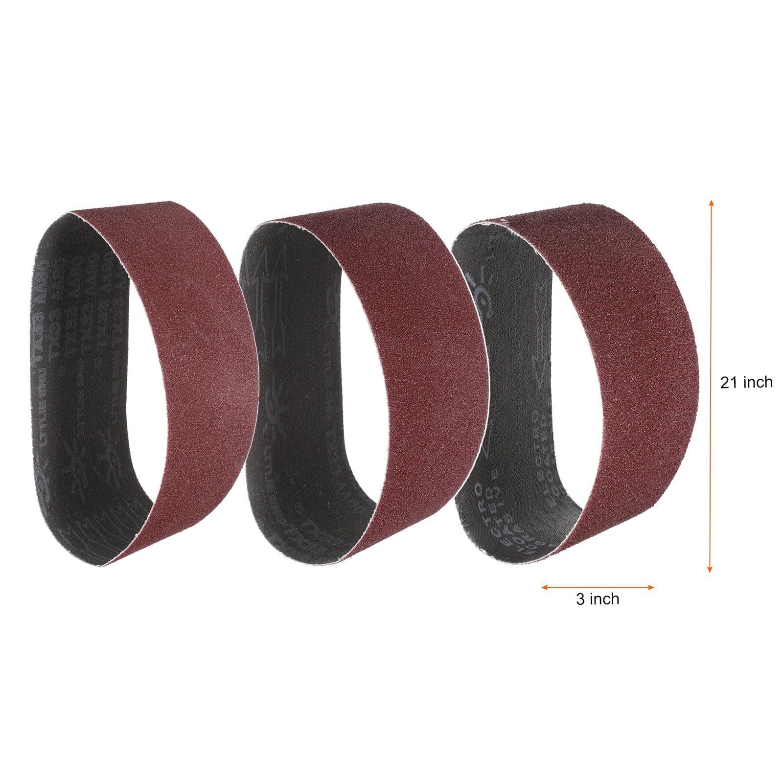 QUARKZMAN 24 Piezas 4 X 21" Bandas De Lijado 8 Piezas Cada Una De Grano 40/60/80 Óxido De Aluminio Unión A Ras Para Metal Carpintería Reparación Automotriz