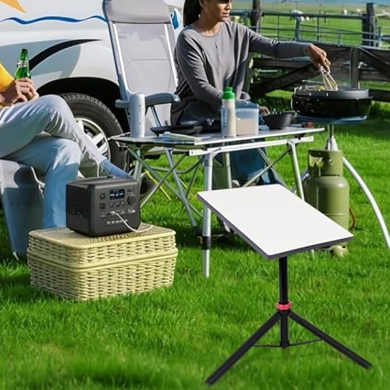 Trépied adaptateur pliable portable en aluminium léger et facile à transporter pour voyage, camping, utilisation en extérieur