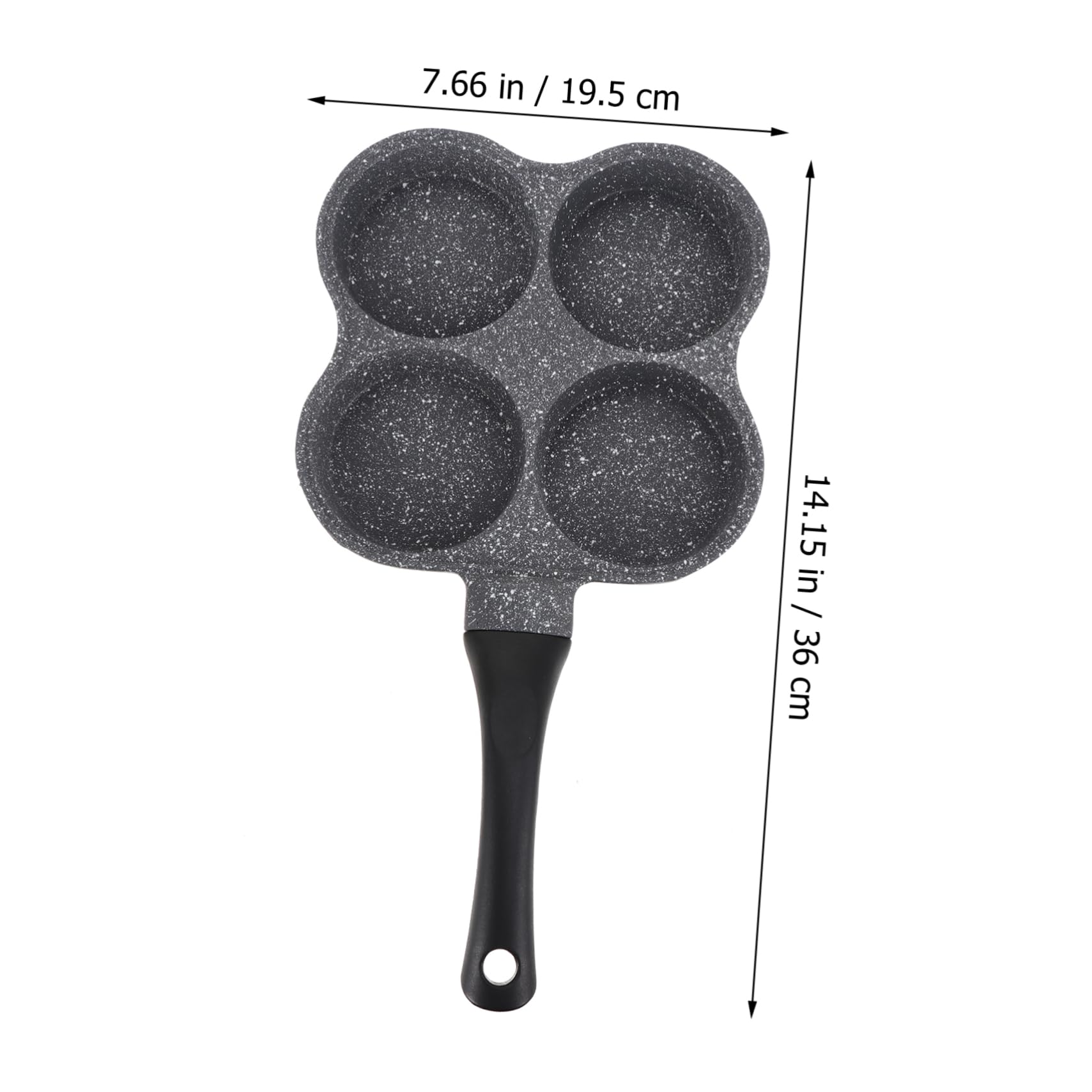 OUNONA 1Pc Four Fried Egg Pan Non Stick Kitchen Accessory for Cooking Omelettes and Pancakes Heat Insulation Handle for Breakfast Sandwiches and Burgers