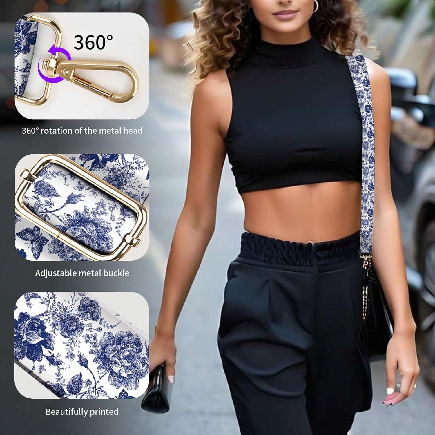 Wide Purse Strap Replacement Crossbody, Funny Shoulder Strap Adjustable, Cute Bag Strap for Women Guitar Purses - Image 4