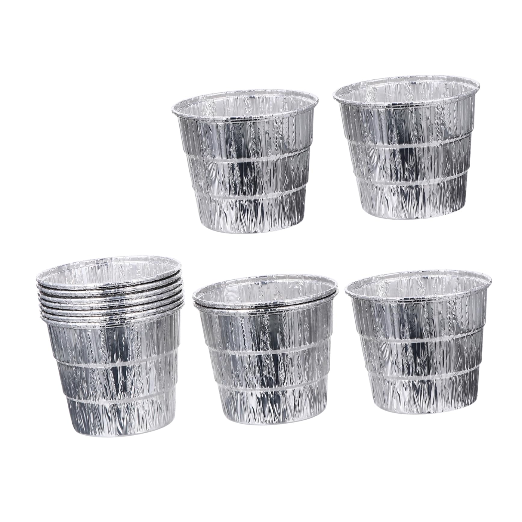 Happyyami BBQ Grill Accessory 12pcs Aluminum Foil Grease Bucket Liner Grease Tray for Gas Grill Replacement Liner for BBQ