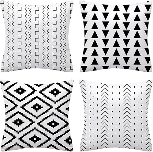 Miniatura 6 de Juego de 4 fundas de almohada color verde azulado turquesa y azul, 18 x 18 pulgadas, fundas de almohada suaves con acento aguamarina para sofá,