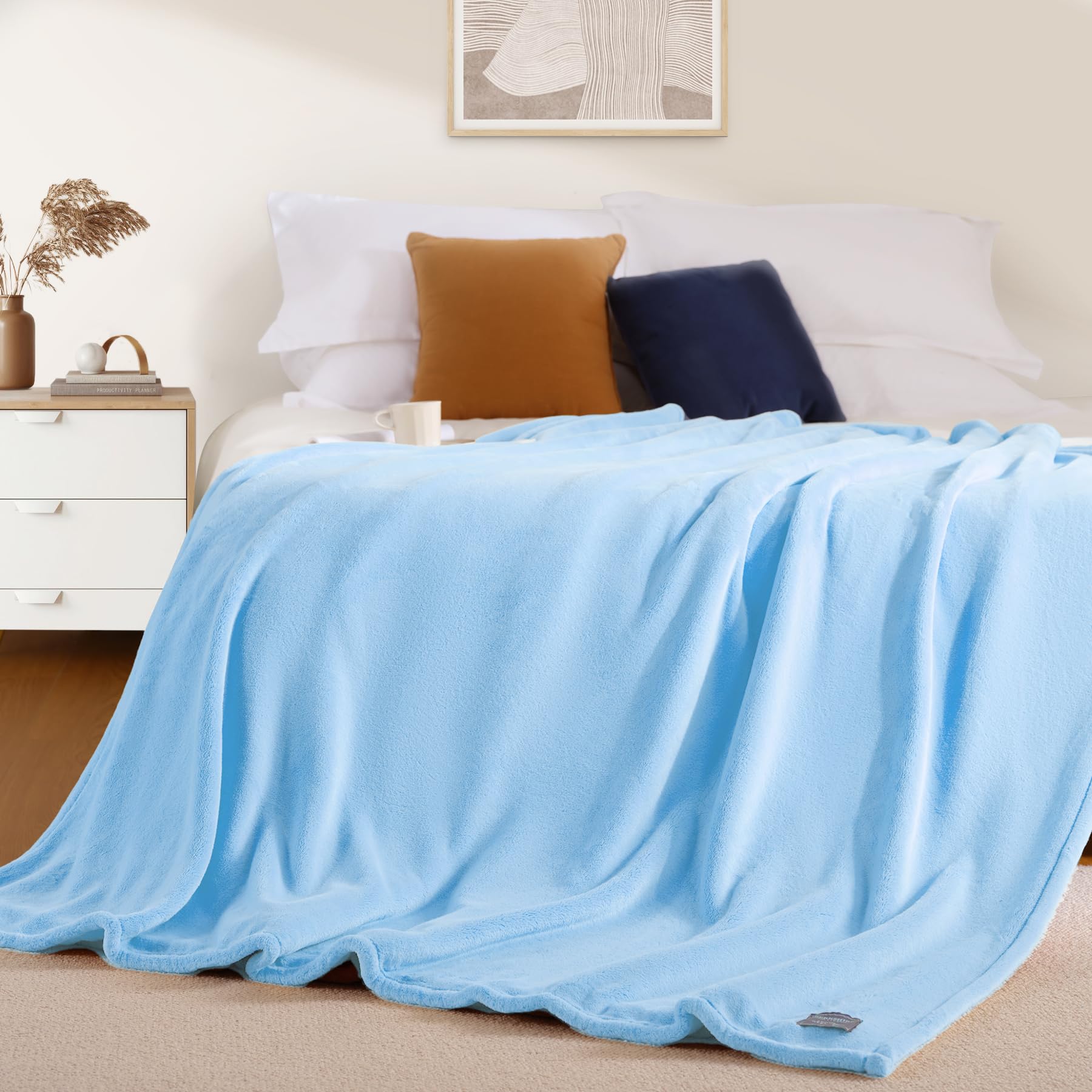 BEAUTEX Fleecedecke Für Doppelbett – Superweich, Blaugrün, 152x203 Cm, Ganzjährig Nutzbar