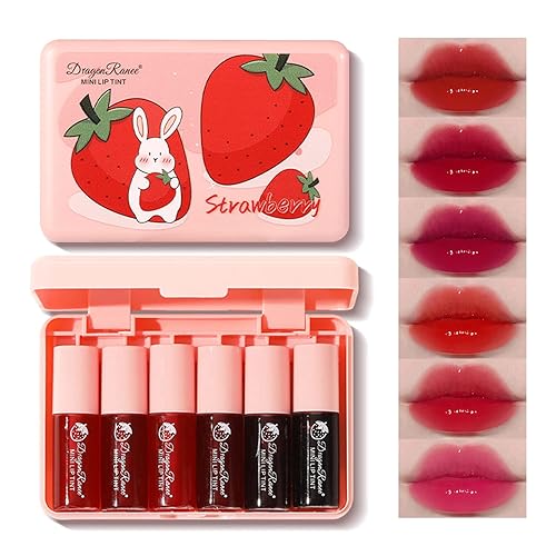 Eakroo 6 Colors Lip Tint Stain Mini Liquid Lipstick, Lip