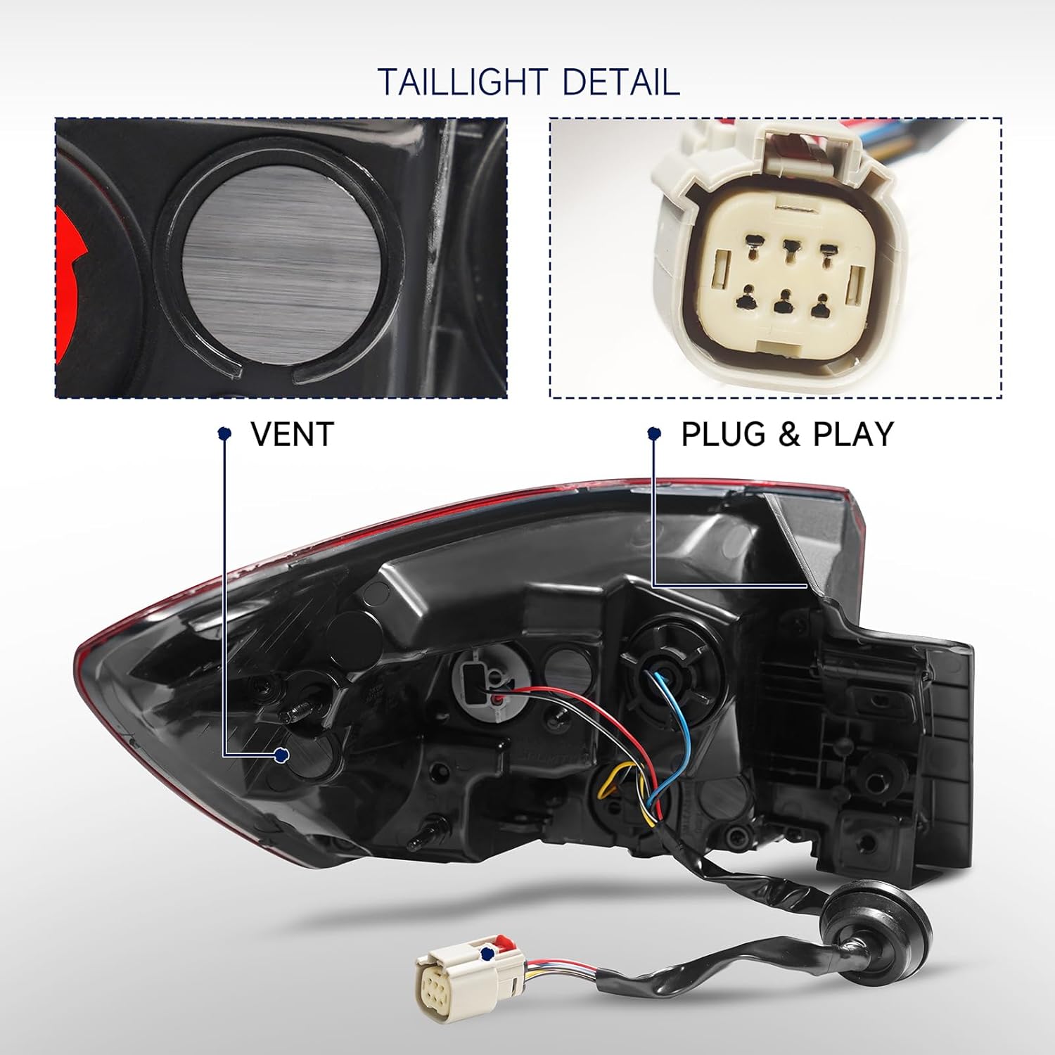 Tail Light Assembly Compatible with 2021-2025 Chevy Trailblazer L/LS/LT Taillight with Bulbs & Harness Halogen Type Rear Brake Tail Lamp Right Passenger Side, OEM: GM2805147 42825755