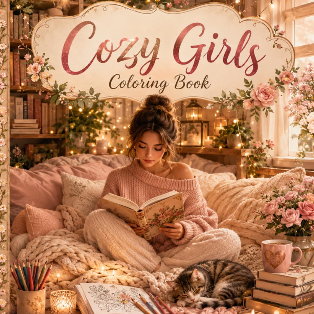Cozy Girl Coloring Book: 50 Relaxing Coloring Pages for Cozy Moments