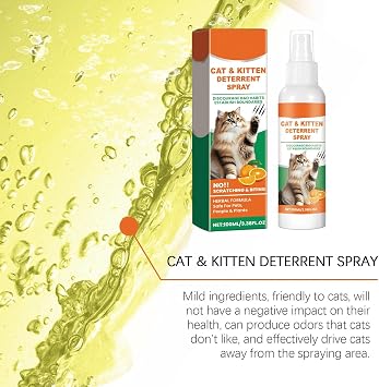Cat Repellent Spray Natural Cat Deterrent Spray Indoor New Safe Formula Anti Scratch Cat Spray Cat Anti Scratch Spray to Stop Cats Scratching Furniture Indoor Outdoor Use Protects Sofas Rugs