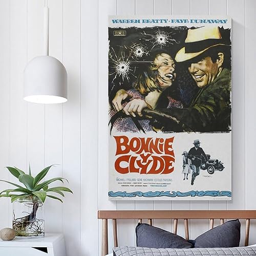 Miniatura 5 de Bonnie & Clyde - Póster de película de 1967, lienzo impreso, póster de arte de pared para dormitorio, sala de estar, decoración de 12 x 18 pulgadas