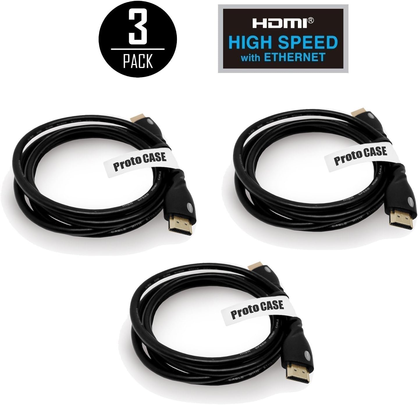 6FT HDMI Cable, ProtoCASE HighSpeed HDMI Cable 6.5 Feet