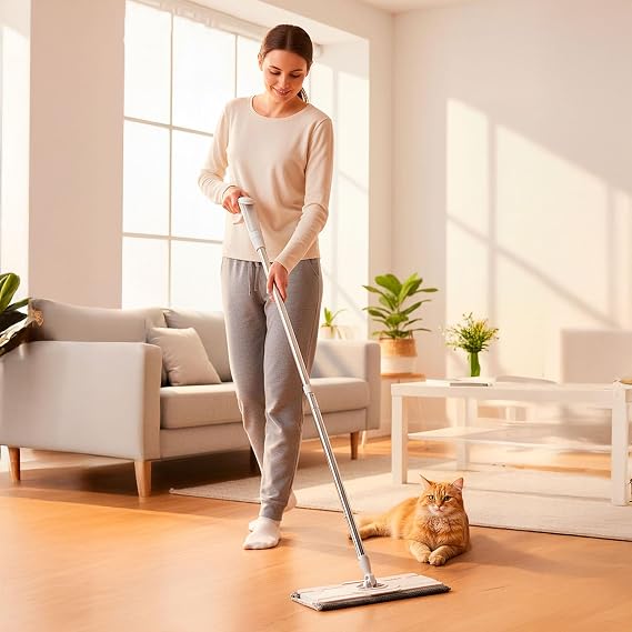 Deconox Yeni Nesil Mandallı Sprey Mop - Dahili Su Hazneli, Tüm Bezlerle Uyumlu Kompakt Mikrofiber Temizlik Seti