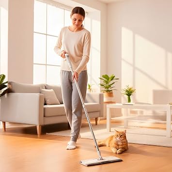 Deconox Yeni Nesil Mandallı Sprey Mop - Dahili Su Hazneli, Tüm Bezlerle Uyumlu Kompakt Mikrofiber Temizlik Seti