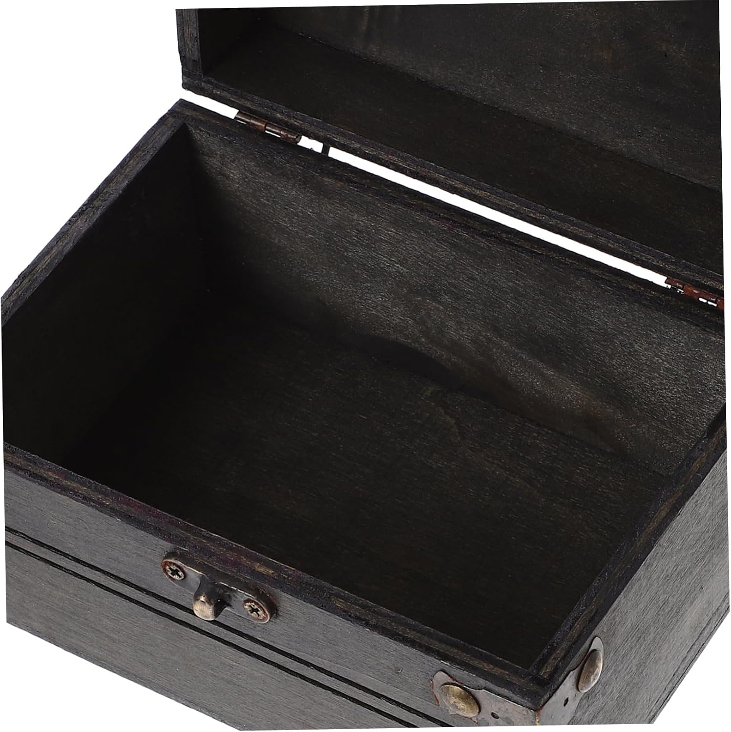 Vintage Wooden Treasure Box Jewelry Storage Chest for Earrings Rings and Trinkets Retro Decorative Keepsake Box for Giving